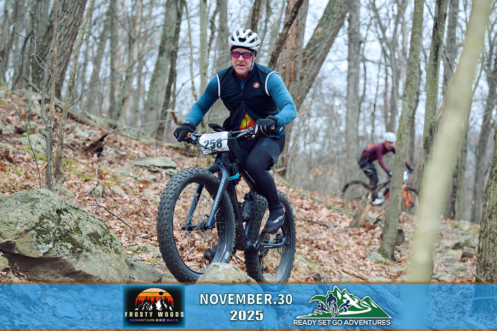 Fat bike rider on rocky Frosty Woods singletrack