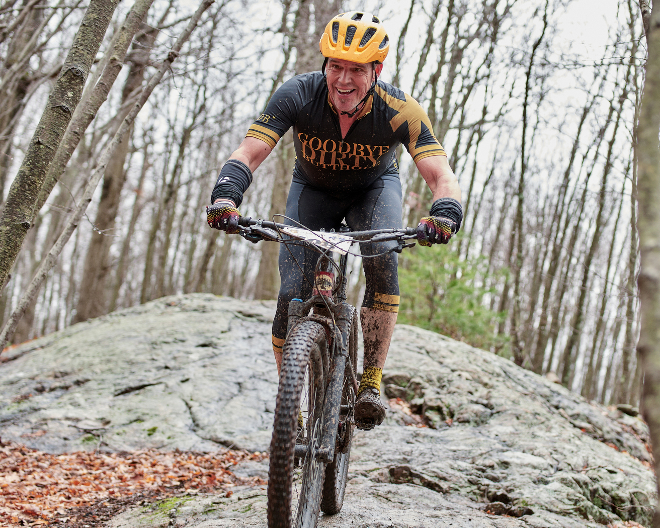 Smiling mountain biker on the Jungle course