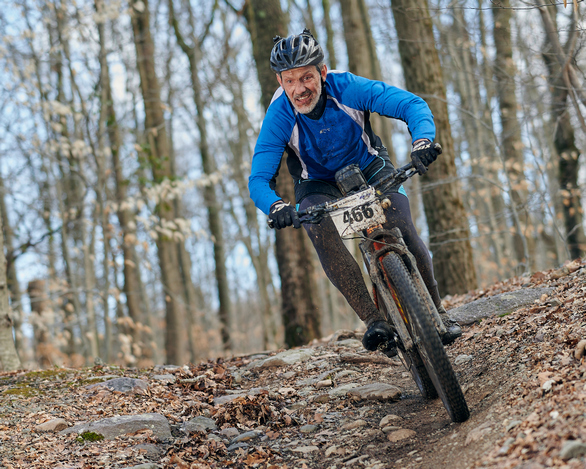 Mountain biker racing at Jungle Escape